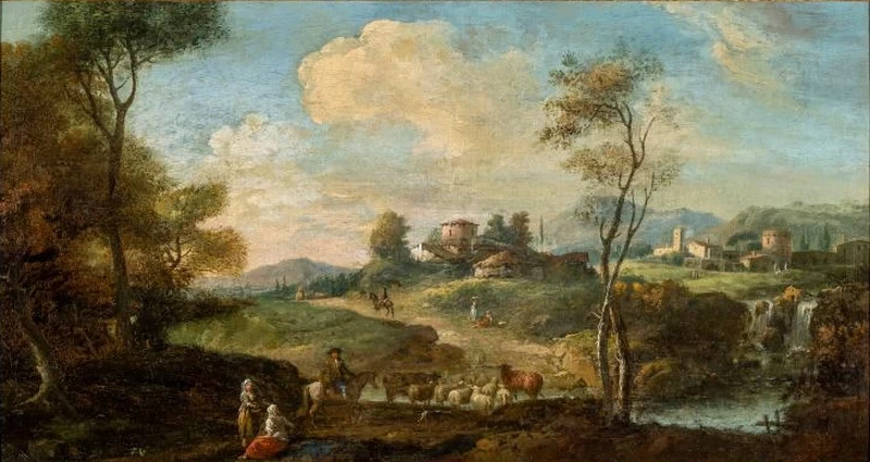 Paesaggio arcadico - attribuito